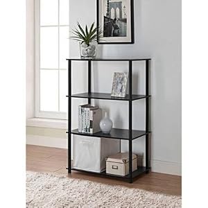 Image of Mainstay No Tools 6-Cube Storage Shelf Includes Four Shelves Capable of Housing Cubes, Books, Decorative Items and More - Holds Storage Cubes - No Tools Require for Assembly (Black Oak)