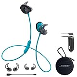Bose SoundSport Wireless Headphones - Aqua & Car Charger - Bundle