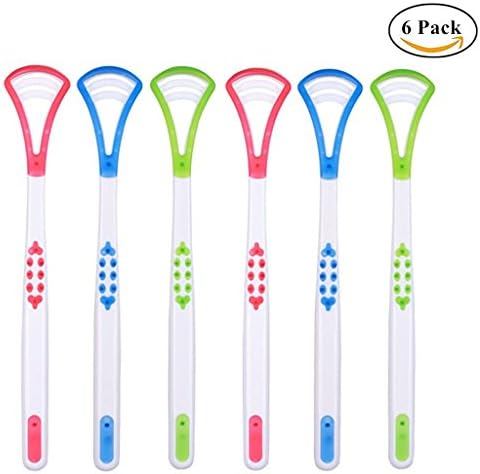 6pcs/set Tongue Cleaner Scrapers Antimicrobial Eliminate Bad Breath Halitosis Tongue Sweeper