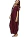 Verdusa Women's One Off Shoulder Caftan Sleeve Harem Maxi Dress Burgundy L