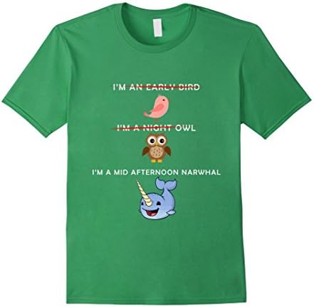 Men's I'm a Mid Afternoon Narwhal T-Shirt Medium Grass