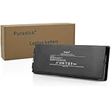 Puredick&reg; New Laptop Battery for Apple Macbook 13" A1185 A1181 MA254 MA255 MA472 MA561 MA699 MA700 MB061 Series - 12 Months Warranty[Li-Polymer 10.8V 5200mAh] (Black (the second label))