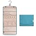 BAGSMART Travel Hanging Jewelry Organizer Case Foldable Jewelry Roll with Hanger for Journey-Rings, Necklaces, Bracelets, Earrings, Teal