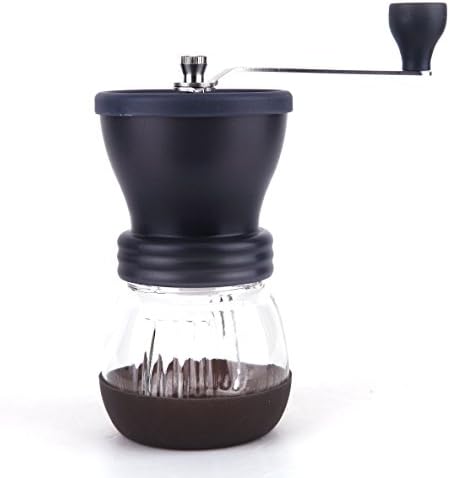 HuiSmart Manual Coffee Grinder, Fortified Glass Adjustable Coffee Grinder, Durable Coffee Bean Grinder, Make Fresh Coffee With The Portable 100g (Black)