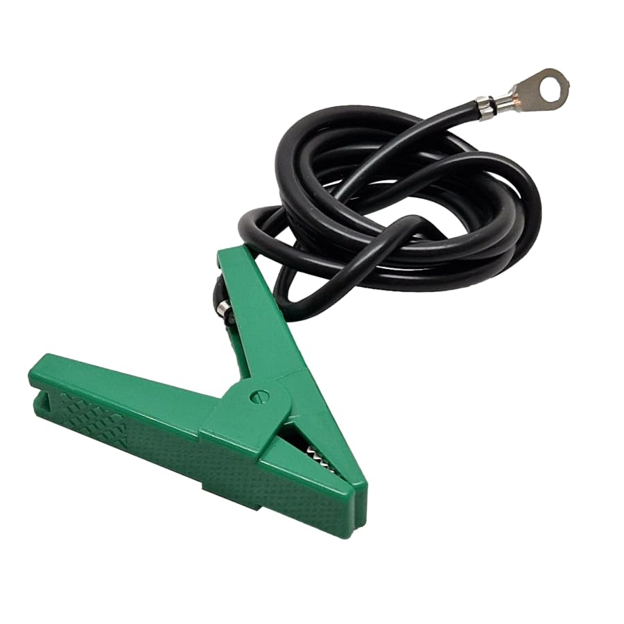 Doblit Replacement Live and Earth Heavy Duty Connection Leads For Electric Fence Energiser | Red & Green | Fence and Ground Spares | 130cm Insulated Cable with Crocodile Clip | Stainless Steel Teeth