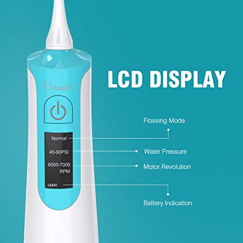 Ovonni Portable Water Flosser Cordless Oral Irrigator For Braces and Teeth, Rechargeable Dental Teeth Cleaner with 5 Jet Tips and 145ML Water Tank, IPX7 Waterproof for Home and Travel - Thumbnail 3