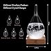 KYMAKE Storm Glass Weather Predictor - Creative Crystal Glass Bottle Desktop Drops Craft Weather Station with Pure Wood Base - High-Class Decoration on Home & Office (Small-612)