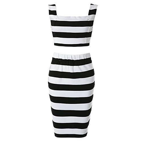 hannea stylish square neck striped suit for women