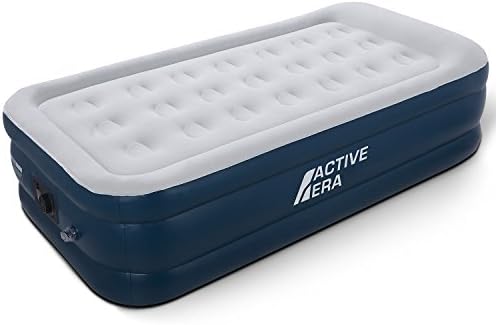 Active Era Luxury Single Size Air Mattress - Elevated Inflatable Air Bed, Electric Built-in Pump, Raised Pillow & Structured I-Beam Technology