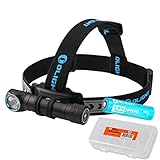 OLIGHT H2R Nova 2300 Lumens LED Rechargeable Headlamp - Available in Neutral White or Cool White LED & LumenTac Battery Organizer (Cool White)