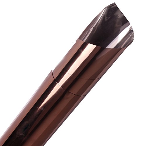 HOHOFILM 60"x20" Static Cling Solar Window Film Heat Insulation Building Residential Window Tint One-Way Perspective UV IR Rejective No Glue (Brown)