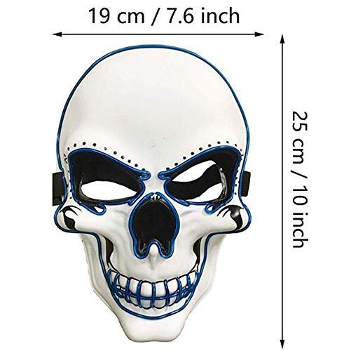 Charlemain Halloween la Maschere, LED Illumina la Maschere,per Halloween Cosplay Feste del Partito Halloween Costume Cranio Luminoso Maschera Piena Maschera