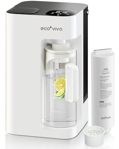 Ecoviva Mate 3 Auftisch Osmoseanlage Trinkwasser Umkehrosmoseanlage, 8-Fach Filter Gegen Nitrat &Amp; Pfas, Wasserfilter Keine Installation, 3:1 Sparverhältnis &Amp; Tds Monitor Wasserspender, Weiß