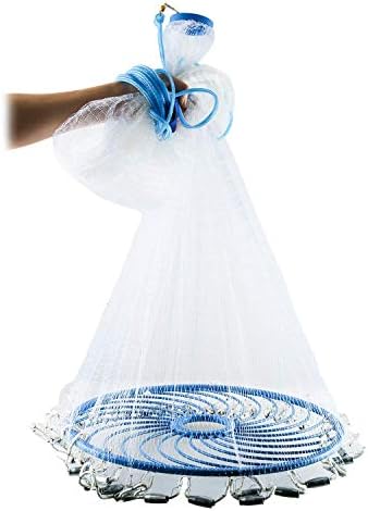 Vnhome Magic Fishing Net with Aluminum Ring for Throwing, Fishing Cast Net