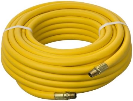Kuriyama Kuri Tec HS1171 Series General Service PVC Pneumatic Air Tool Hose Assembly, 300 psi, 25' Length x 1/2" ID, Yellow