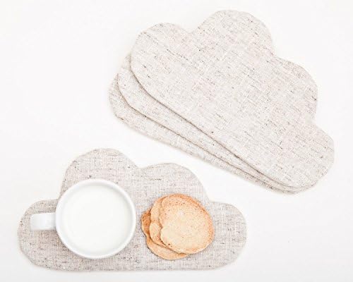 Cloud Coasters for drinks, White Kitchen Accessory, Set of 4, Housewarming Gifts, Coffee and Tea mat