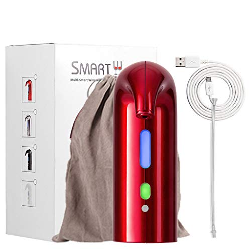 jiumoji Electric Wine Aerator Pourer Portable Wine Decanter Multi-Smart Versatility Automatic Wine Oxidizer (-Red)