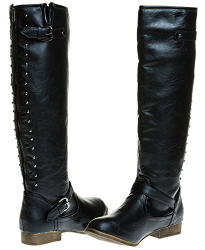 Sara Z Ladies Riding Boot With Back Studs (See More Colors & Sizes)