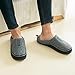Men's Cozy Memory Foam Micro Woolen Plush Fleece Slippers Slip On Clog House Shoes w/Hand-Craft Woven Trim (US Men's 11-12, Gray)