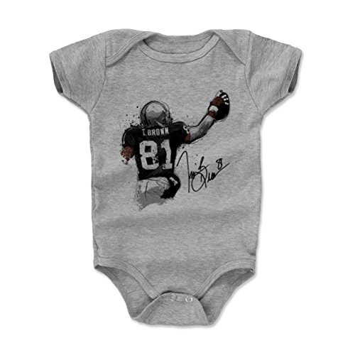 500 LEVEL Tim Brown Oakland Raiders Baby Clothes, Onesie, Creeper, Bodysuit (3-6 Months, Heather Gray) - Tim Brown Beta K