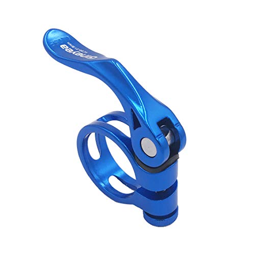 DEERU Aluminum Quick-Release Seat Post Clamp 31.8mm Bike Seat Clamp MTB Bike Road Bike Casual Bike Seatpost Clamp - Blue - Thumbnail 2