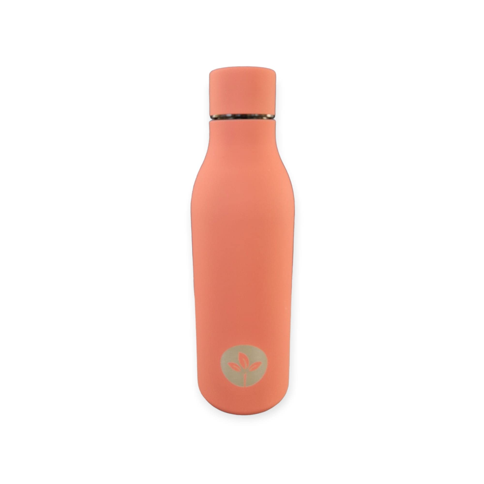 Cherish Planet Soft-touch Stainless Steel Water Bottle - 550ml Capacity - Soft Base - Screw-top Lid (Orange)