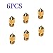 3D Printer Head(6PCS),6PCS 3D Printer 0.4mm Extruder Brass Nozzle Print Head for MK8 1.75mm ABS PLA Printer(0.4mm)
