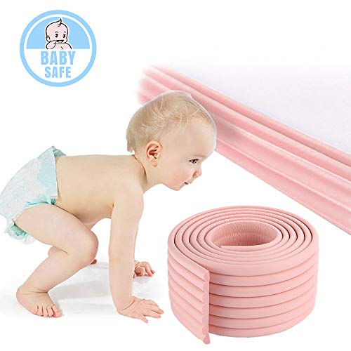 ITRAZ Baby Safety Protectors Table Edge Safe Anti-Collision Bar Corner Bumpers Guard Strip with 3M Adhesive 6.5×0.3×0.03Ft (Pink)