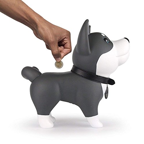 DomeStar Cute Dog Bank, Husky Coin Bank Kids Toy Bank Doggy Puppy Piggy
