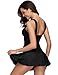 LALAVAVA Women's One Piece Swimsuit Ruched Tummy Control Skirted Swimdress Bathing Suit