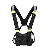Yaegoo Radio Chest Harness Chest Front Pack Pouch Holster Vest Rig for Two Way Radio Walkie Talkie(Rescue Essentials) (Fluorescent Green)