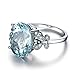 Yuren Fashion Women Rhinestone Butterfly Ring Natural Stone Topaz Ring Crystal Butterfly Engagement Ring Gemstone Sapphire Rhinestone Ring for Women Wedding Party Jewelry Size 6-10 (US Code 10)