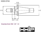 HHIP 3900-0743 NMTB 30 Taper Shell End Mill Holder 1 Inch Bore Drawbar 1/2-13 view 2