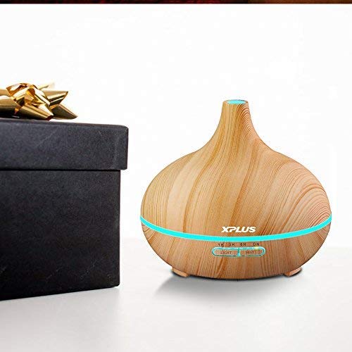 Essential Oil Diffuser,XPLUS 300ML Aroma Diffuser Aromatherapy Ultrasonic Cool Mist Humidifier with Color LED Lights Changing for Baby Office Home Bedroom Living Room Study Yoga Spa (2 Pack 25B)