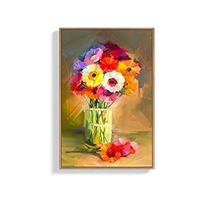 Framed Canvas Wall Art for Living Room, Bedroom Colorful Flower Canvas Prints for Home Decoration Ready to Hang - 16x24 inches