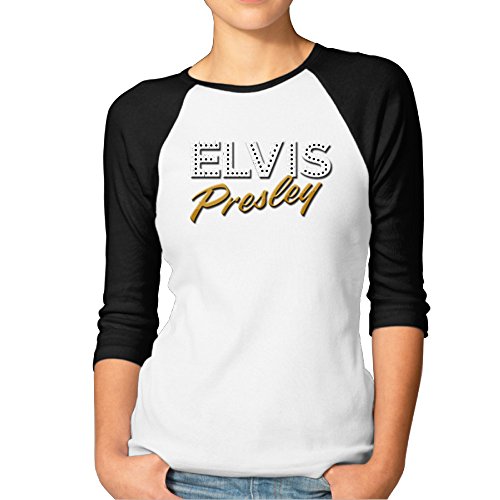 Elvis Presley Logo Fashion Womens 3/4 Sleeve T-shirts Tee