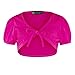LOTMART Girls Cropped Shrug Kids Tie Up Front Bolero Short Cap Sleeve Top