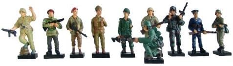 Soldier 10 Figurines Set Resin Statue Size 4" High (German Soldier Africa Corps, Polish Sailor Naval Coastal Command, British Parachutist - Suez 1956, Soldier 82. Airborne Division USA 1990, German Soldier Infantry Regiment - Eastern Front 1942, Soldier 2nd Commando Company of Polish II Corps - Italy 1944, Infantryman of the Imperial Japanese Army - Pacific 1942, SAS Sodier, Battles in France 1944, German Infantry Soldier - 1944, American Parachutist 101st. Airborne Division - Normandy 1944) [Amercom ZF-3]