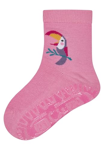 Sterntaler Fliesen Flitzer SUN Tukan – Baby- und Kinder Fliesen Flitzer SUN mit Tukan-Motiv, durchbrochene Anti-Rutsch-Sohle, luftdurchlässig, angenehmes Fußklima, Perlrosa, Größe 18