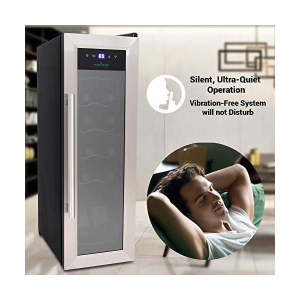 12-Bottle-Wine-Cooler-Refrigerator-White-Red-Wine-Fridge-Chiller-Countertop-Wine-Cooler-Freestanding-Compact-Mini-Wine-Fridge-12-Bottle-wDigital-Control-Stainless-Steel-Door-NutriChef-PKCWC12