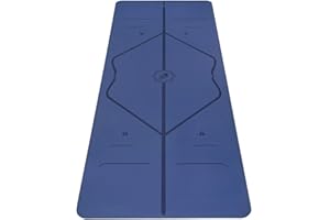 Liforme Original Yoga Mat – Free Yoga Bag Included - Patented Alignment System, Warrior-like Grip, Non-slip, Eco-friendly, sweat-resistant, long, wide, 4.2mm thick mat for comfort