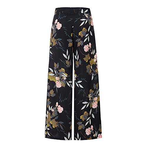 Sunmoot Wide Leg Pants for Women Stretchy High Waist Boho Print Pajama Yoga Pants Palazzo Trousers