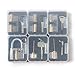6pcs Practice Lock Set OKPOW Lock Set Crystal Visible Cutaway Common Lock Types for Locksmith Training Different Types of Padlock
