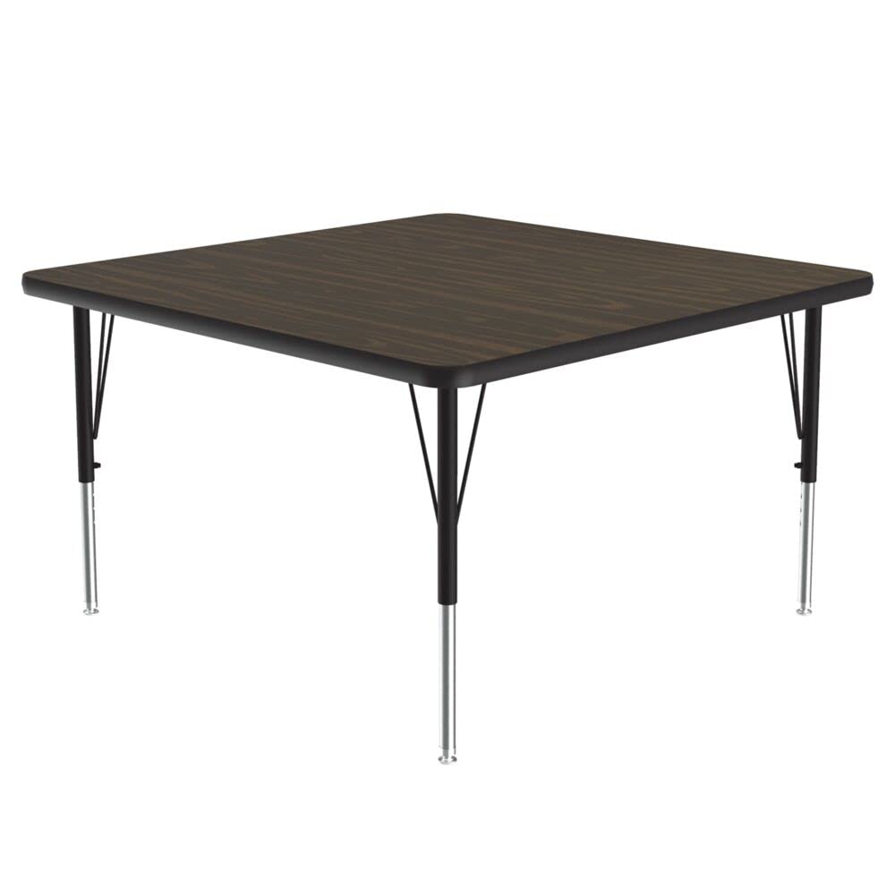 Photo 1 of **MISSING PARTS**
Correll 48x48 Square Classroom Activity Table, Height Adjustable (19"-29"), Walnut Durable Thermal Fused Laminate, School Furniture, Made in The USA