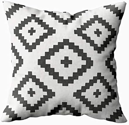 TOMKEY Cusion Pillow Cover, Hidden Zippered 20X20Inch Pattern Geometric Decor Throw Cotton Pillow Case Cushion Cover for Home Decor