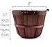 Cornucopia Brands Round Wooden Baskets (2-Pack, Dark Brown); Wood Fruit Buckets w/Handle, Gallon Capacity