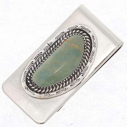 silver and turquoise money clip