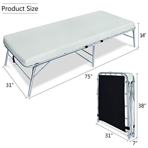 Quictent Heavy Duty Folding Bed with 2 Extra Support Belts, 300 lbs Max
