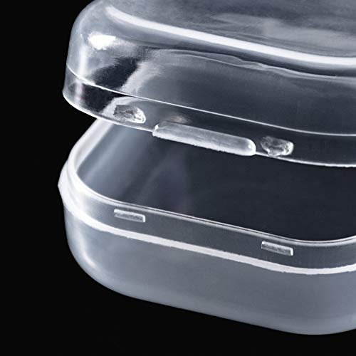 24pcs Small Plastic Beads Storage Containers Clear, Craft Organizers Storage Box, Mini Plastic Boxes for Storage with Hinged Lids of Small Items, Jewelry, Hardware, Office Supplies (1.38x1.38x0.71 In)