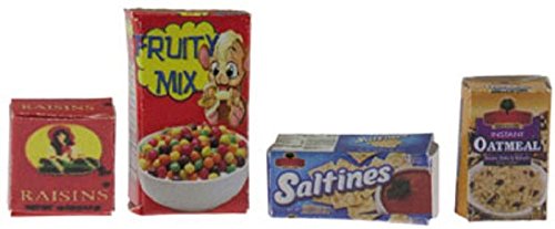 Dollhouse Miniature Set of Four Food Boxes